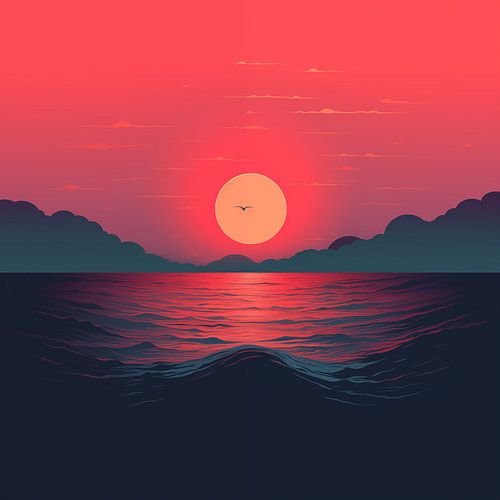 Zonsondergang Minimalisme modern roze