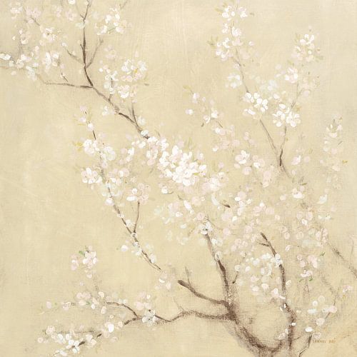 White Cherry Blossoms I Linen Crop, Danhui Nai