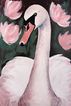 Swan In The Pond by Treechild