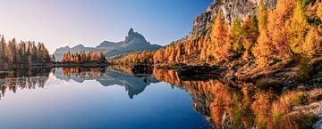 Autumn at Lago Federa Dolomites by Achim Thomae Photography