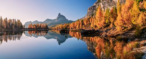Autumn at Lago Federa Dolomites by Achim Thomae Photography
