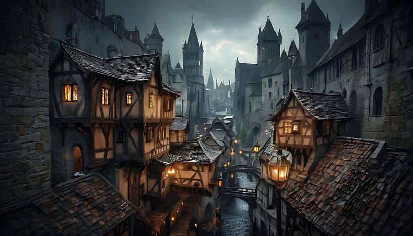 die alte Stadt in der Nacht von Nick Wendt