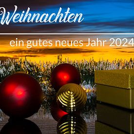 Kerstkaart met kerstwensen en nieuwjaarswensen 202 van Udo Herrmann