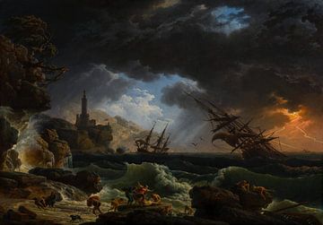 Een schipbreuk in stormachtige zeeën, Claude Joseph Vernet, ca van Atelier Liesjes