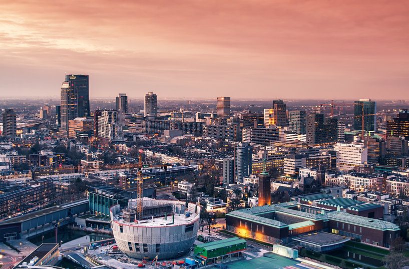Rotterdam sunset skyline by Ilya Korzelius