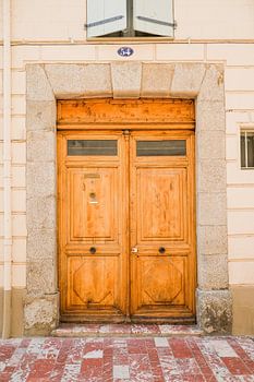 French rustic door in Prades, Southern France