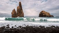 Küste und Steinstrand mit Felsblöcken im Atlantik bei Madeira von Jens Sessler Miniaturansicht