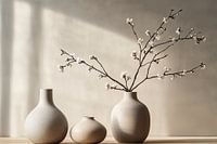 Drei Steingutvasen in Erdtönen iv