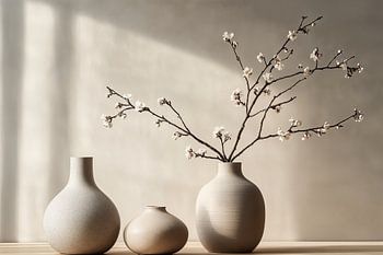 Drie Aardewerken Vazen in Aardetinten iv