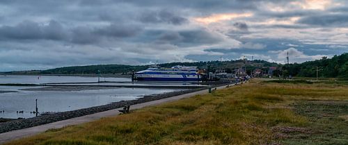 Ferry Vlieland moored at homeport (dawn) by Roel Ovinge