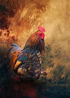 Majestic Cochin Rooster in Warm Shades (Coq de Cochin majestueux dans des tons chauds)