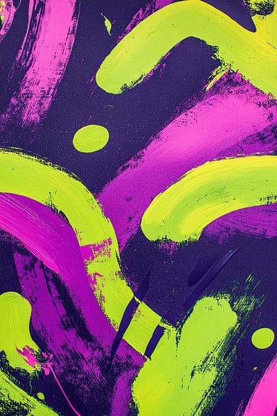Bright abstract neon brush strokes by Imperial Art House