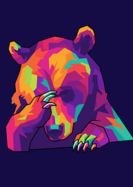 Schüchterner Bär, Facepalm, WPAP, Pop-Art