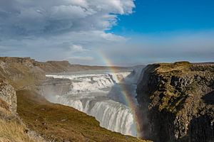 Der Gullfoss, der größte Wasserfall in Südisland