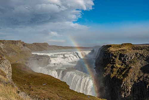 De Gullfoss, de grootste waterval van zuid IJsland
