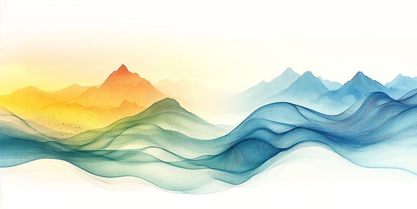 Abstract Mountain Landscape in the First Light by Studio BB