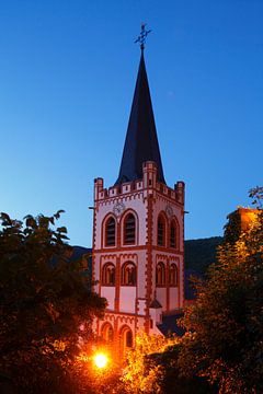 Altstadt mit St.-Peter-Kirche ,Bacharach am Rhein, Rheinland-Pfalz, Deutschland