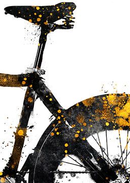 Radfahren Fahrrad Sport Kunst Gold und schwarz #cycling #bike von JBJart Justyna Jaszke