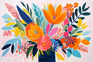 Stilleven, Bosje bloemen in Herfst kleuren van Caroline Guerain