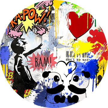 Motief Banksy Hommage - Kapow - Wees niet verdrietig van Team W 32 Gallery