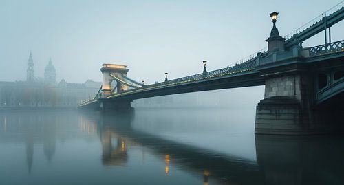 Aesthetic river bridge scene