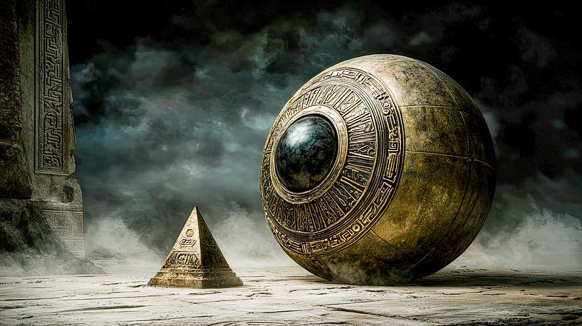 La sphère scellée et l'oracle des pyramides par Klaus Tesching - Art-AI