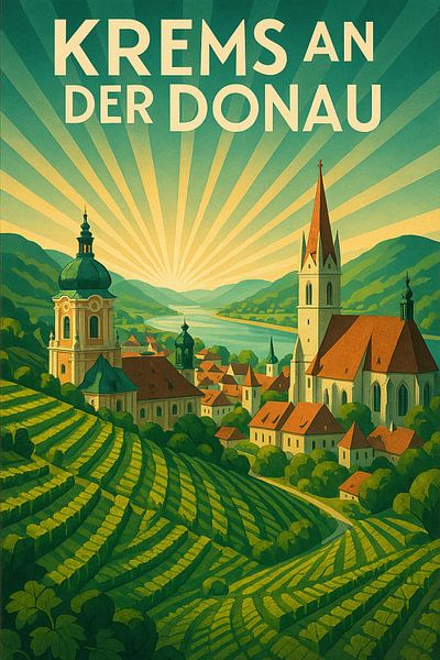 Krems an der Donau Vintage Reisposter van Travel Shop