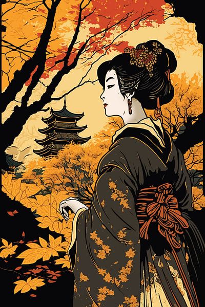 Geisha in Park by Ariadna de Raadt-Goldberg