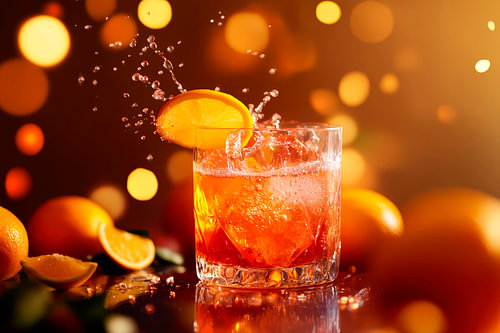 Mousserende cocktail met sinaasappelschijfje