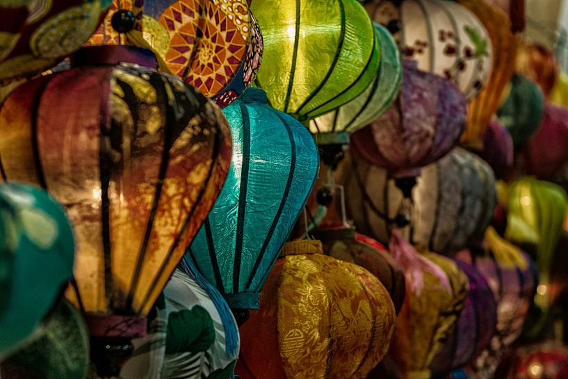 Colorful vietnamese lanterns. by Ron van der Stappen