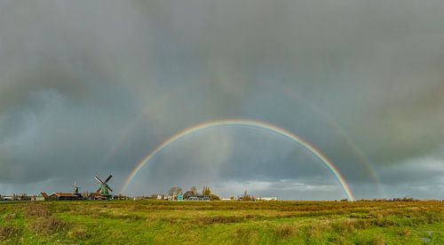Rainbow at windmill De Bonte Hen, Zaandam, Noord-Holland, the Netherlands