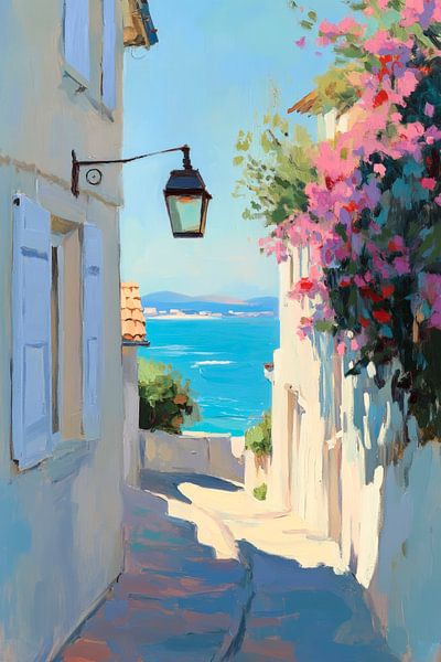 Coastal road with flowers - Quiet by Poster Art Shop
