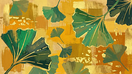 Golden Ginkgo Leaves Abstract Movement by Siti Zuliana