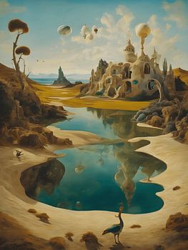 Paysage inspiré par l'artiste Salvatore Dali