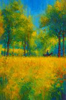 Cavalier et cheval profitent d'une journée d'été