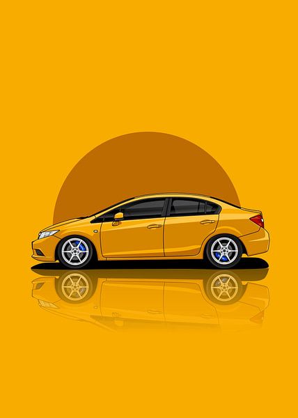 civic FB Yellow by D.Crativeart