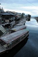 Vissersboten in Uji River
