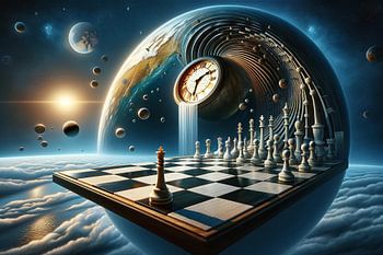 Schachspiel am Horizont der Zeit und Raum
