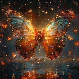 Majestic Butterfly Abstract Colorful Artwork by Wilma Mesman