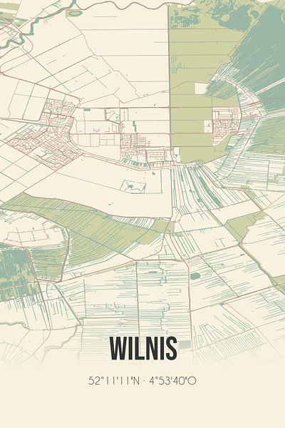 Vieille carte de Wilnis (Utrecht) par Affiches de lieux