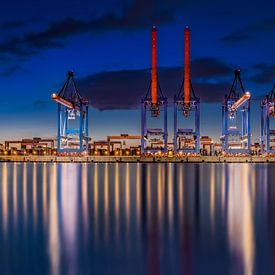Terminal à conteneurs de Hambourg dans le port de Hambourg. sur Voss Fine Art Fotografie