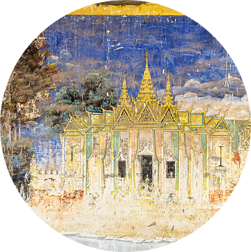 Fresco van het Koninklijk Paleis in Phnom Penh, Cambodja