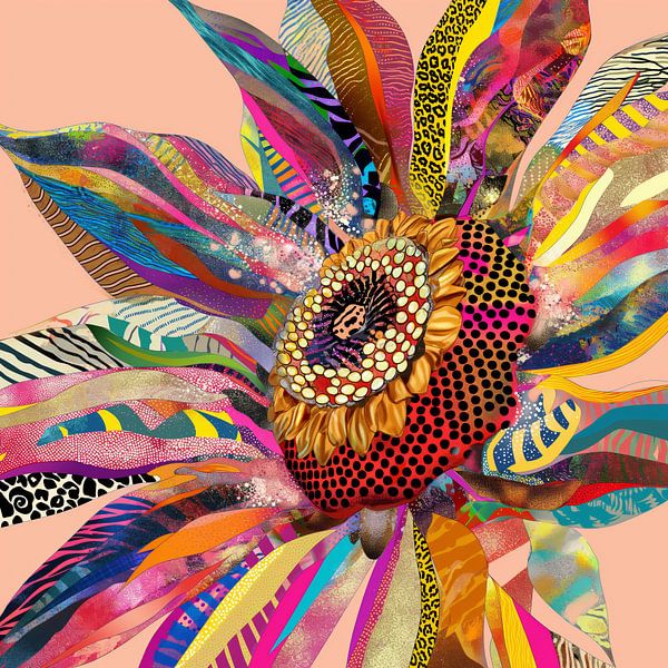 Colourful sunflower by Bert Nijholt