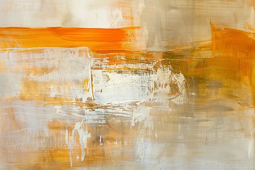 Gelaagd Oker met Wit | Abstract Structuurwerk