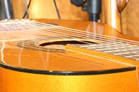 Close-up van een gitaar
