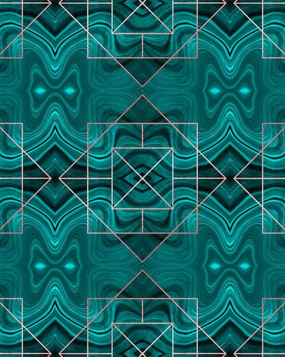 Art Deco Elegantie Turquoise Rose Goud