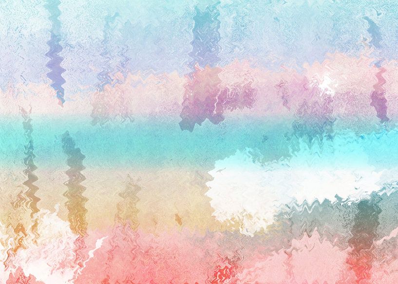 Frühlingszeit. Bunte abstrakte Landschaft in Pastellfarben. von Dina Dankers