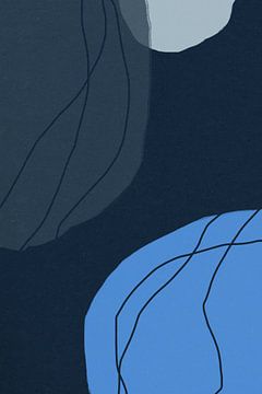 Moderne abstrakte minimalistische Formen in Blau, Grau und Schwarz VII von Dina Dankers