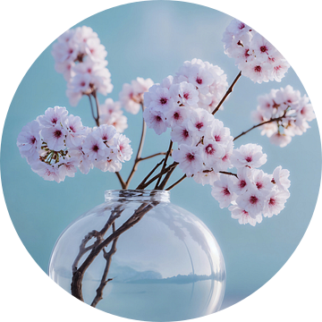 Vers geplukte witte Sakura takken in een vaas