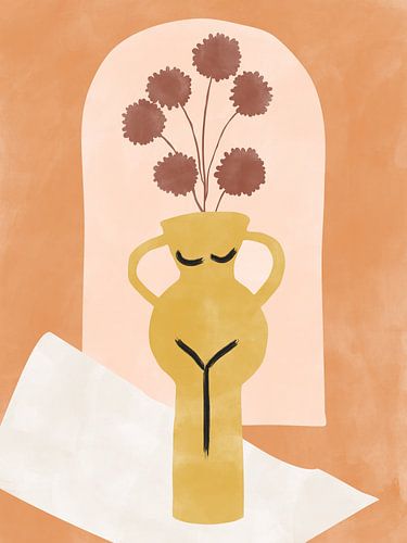 Vase stylisé ressemblant à une forme féminine